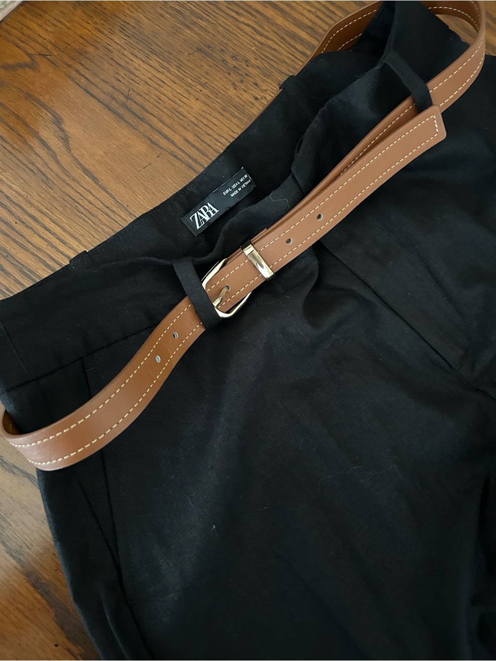 ZARA Ladies Black Pants with Belt
